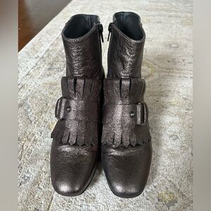Kanna Metallic Ankle Leather Booties Made in Spain